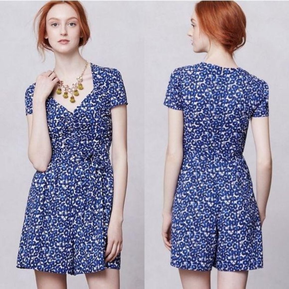 Leifnotes Anthro Drafted Petals Floral Romper 2 Feminine Cute Spring Summer